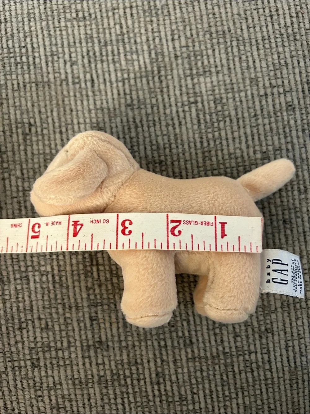 Vintage Baby GAP tan dog plushie name Jimmy